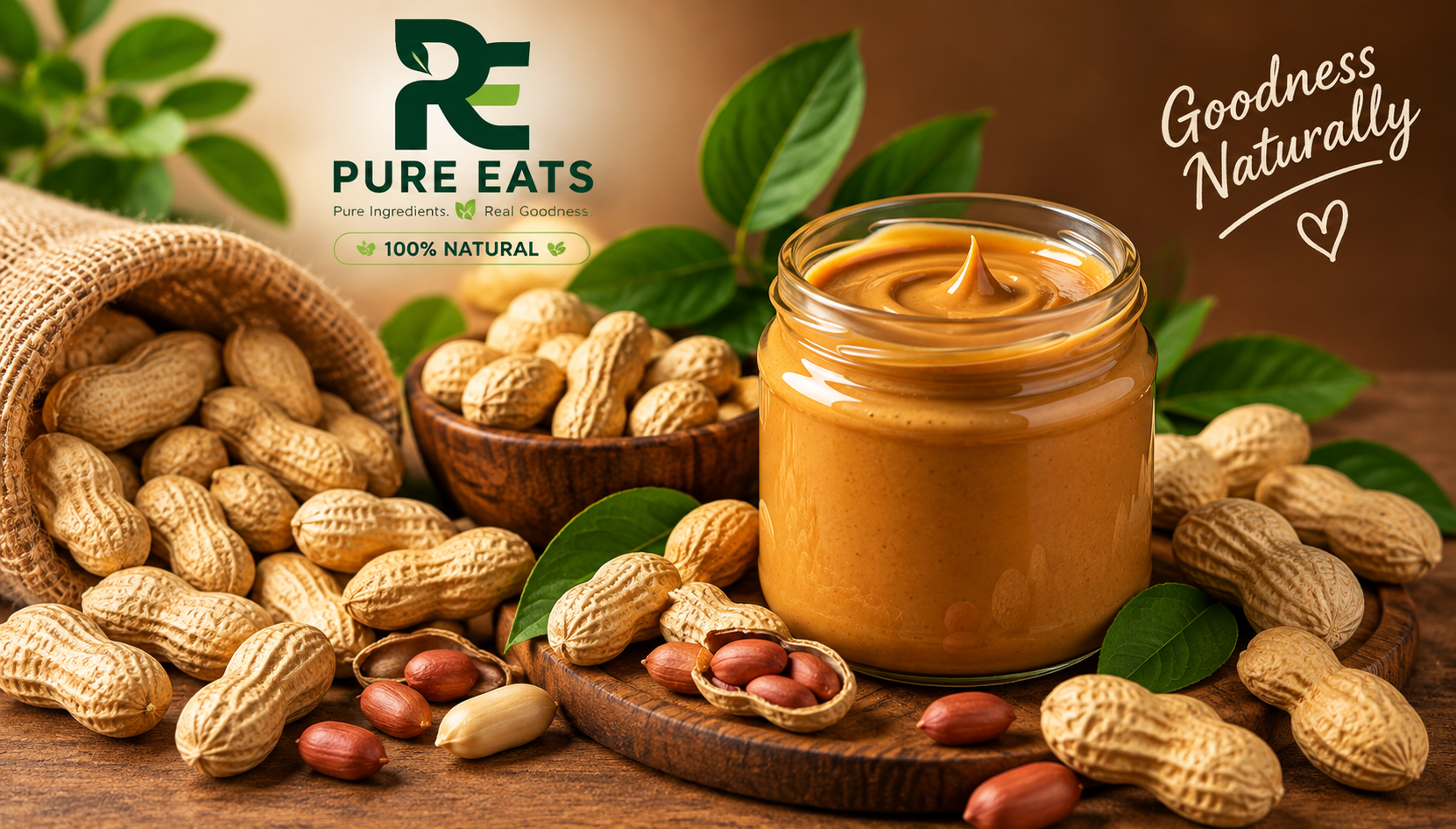 Fresh groundnuts and Pure Eats peanut butter